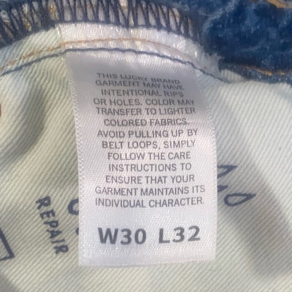 Lucky Brand Men’s Distressed Jeans 30x32 Medium Wash Straight Leg - Picture 6 of 10